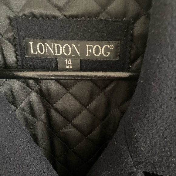 London Fog Double Breasted Women's Wool Pea Coat Navy Sz.14R - Picture 4 of 7